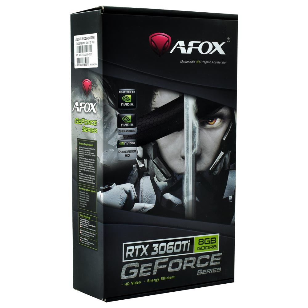 Placa de Vídeo AFOX 8GB GeForce RTX3060TI GDDR6 - AF3060TI-8192D6H2