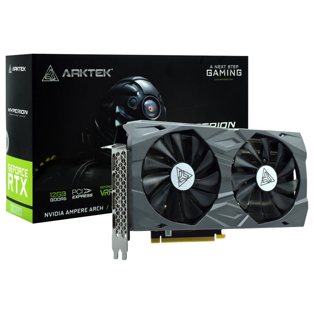 Placa de Vídeo Arktek Hyperion Gaming 12GB GeForce RTX3060 GDDR6 - AKN3060D6S12GH1