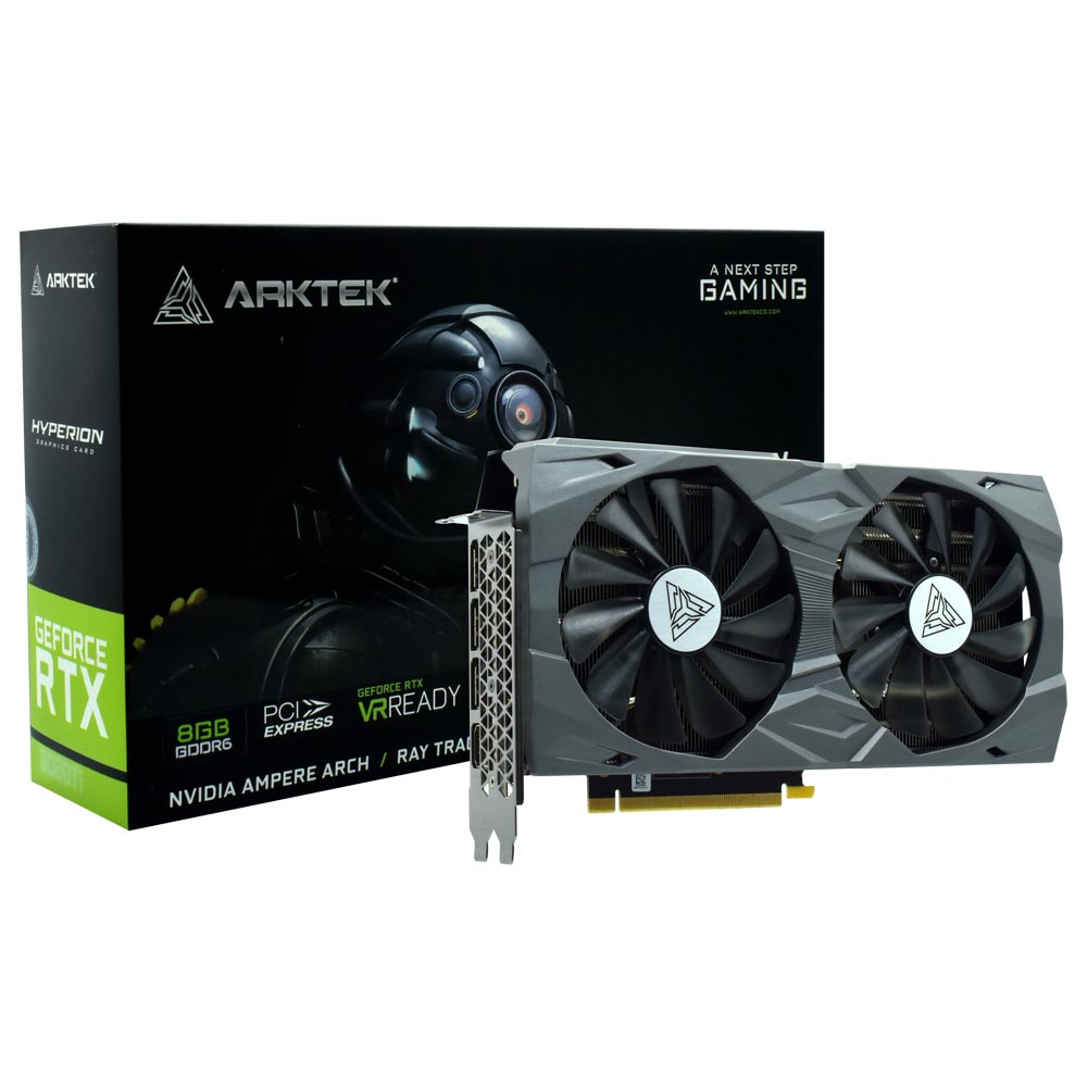 Placa de Vídeo Arktek Hyperion Gaming 8GB GeForce RTX3060TI GDDR6 - AKN3060TID6S8GH1