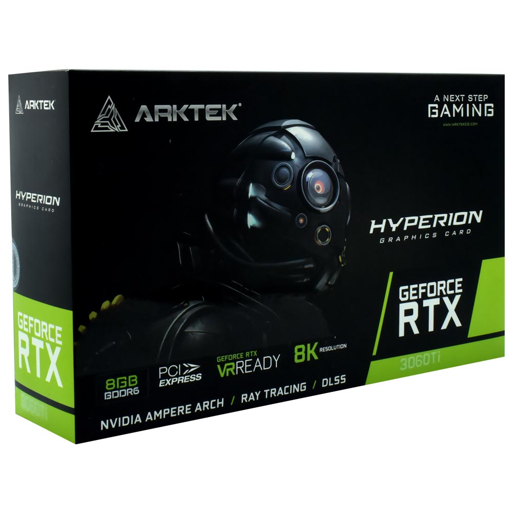 Placa de Vídeo Arktek Hyperion Gaming 8GB GeForce RTX3060TI GDDR6 - AKN3060TID6S8GH1