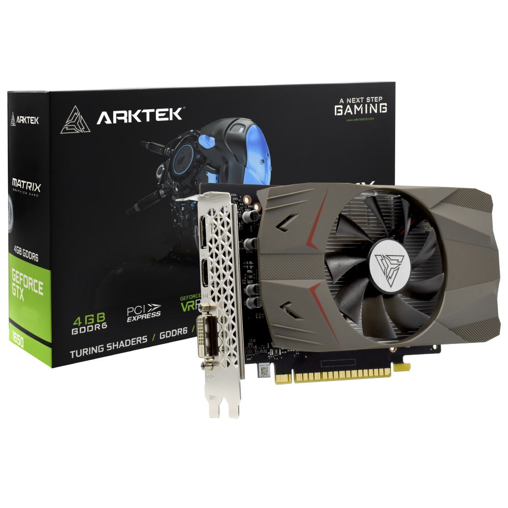 Placa de Vídeo Arktek Matrix Gaming 4GB GeForce GTX1650 GDDR6 -  AKN1650D6S4GHS1 (1 Fan)