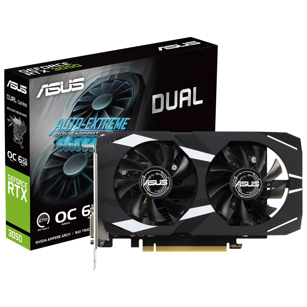 Placa de Video ASUS Dual OC 6GB GeForce RTX3050 GDDR6 - DUAL-RTX3050-O6G