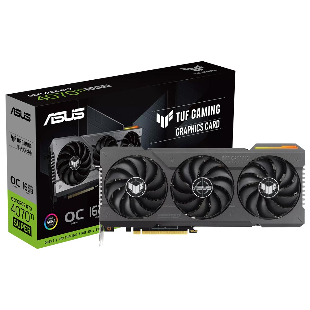 Placa de Video ASUS TUF Gaming OC 16GB GeForce RTX4070TI SUPER GDDR6X - TUF-RTX4070TIS-O16G-GAMING