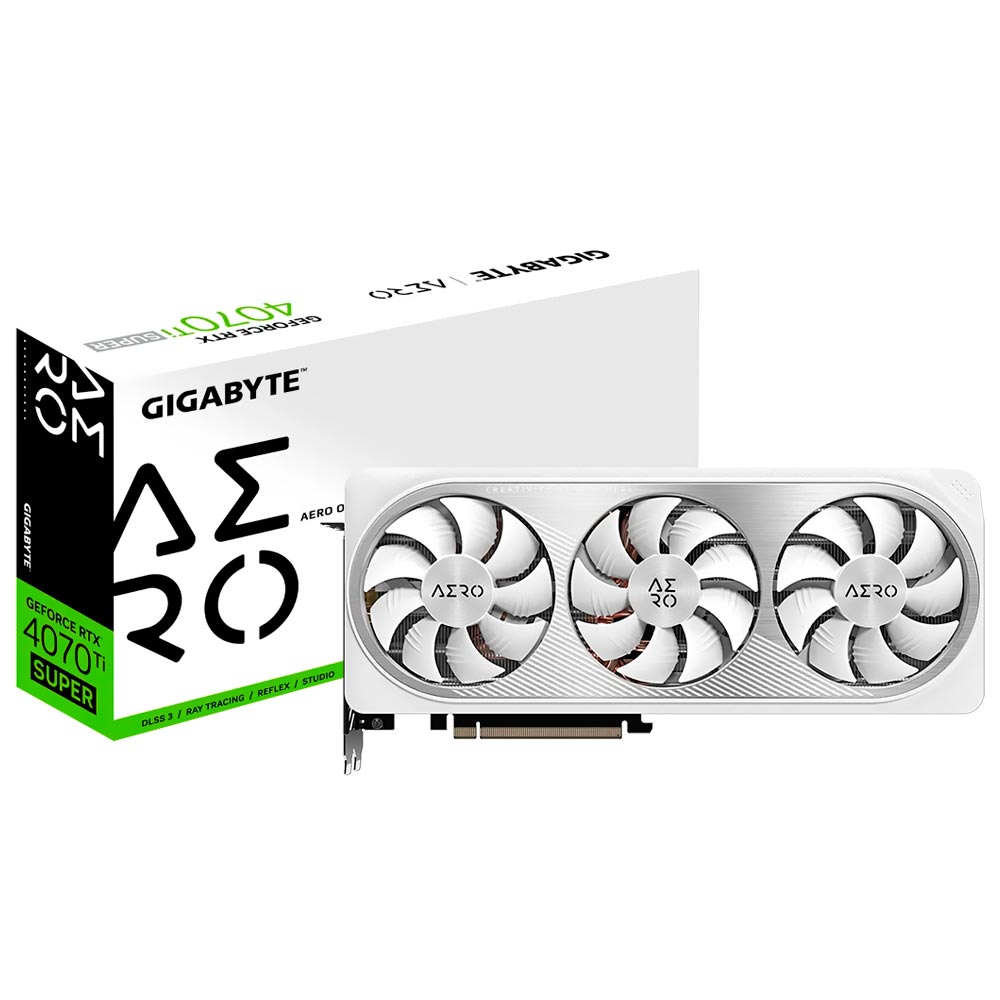 Placa de Vídeo Gigabyte Aero OC 12GB GeForce RTX4070 SUPER GDDR6X - GV-N407SAERO OC-12GD