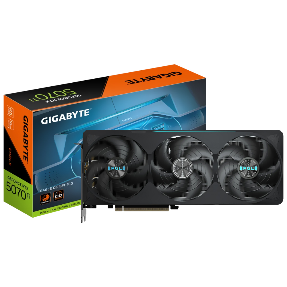 Placa de Vídeo Gigabyte Eagle OC SFF 16GB GeForce RTX5070TI GDDR7 - GV-N507TEAGLE OC-16GD