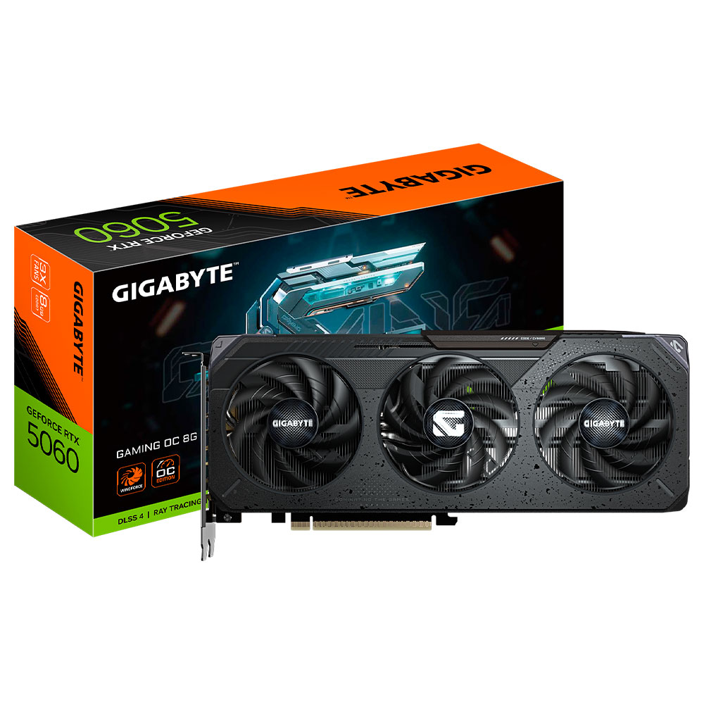Placa de Vídeo Gigabyte Gaming OC 8GB GeForce RTX5060 GDDR7 - GV-N5060GAMING OC-8GD