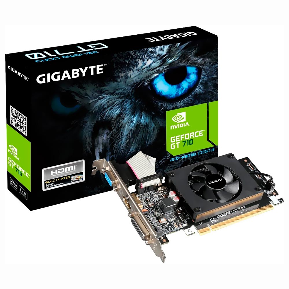 Placa de Vídeo Gigabyte Low Profile 2GB GeForce GT710 DDR3 - GV-N710D3-2GL