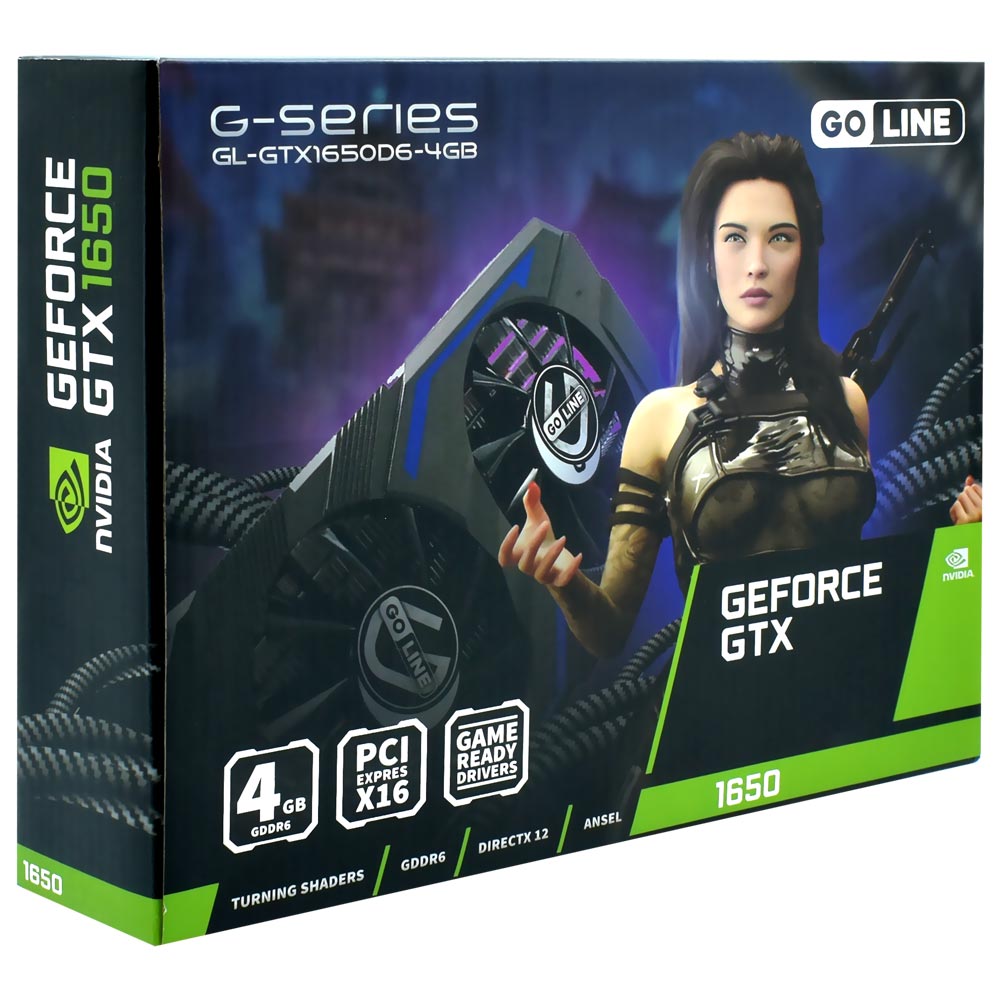 Placa de Vídeo Goline 4GB GeForce GTX1650 GDDR6 - GL-GTX1650D6-4GB