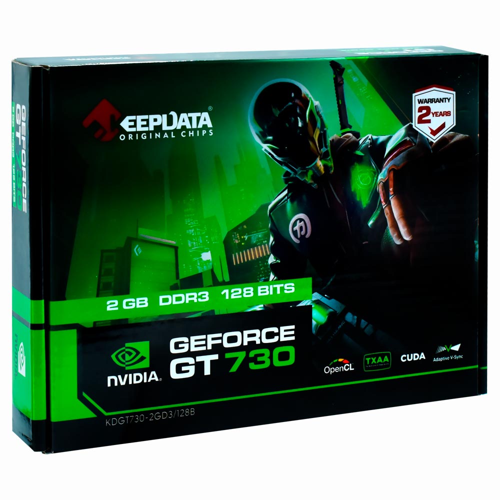 Placa de Vídeo Keepdata 2GB GeForce GT730 DDR3 - LOW PROFILE KDGT730-2GD3/128B
