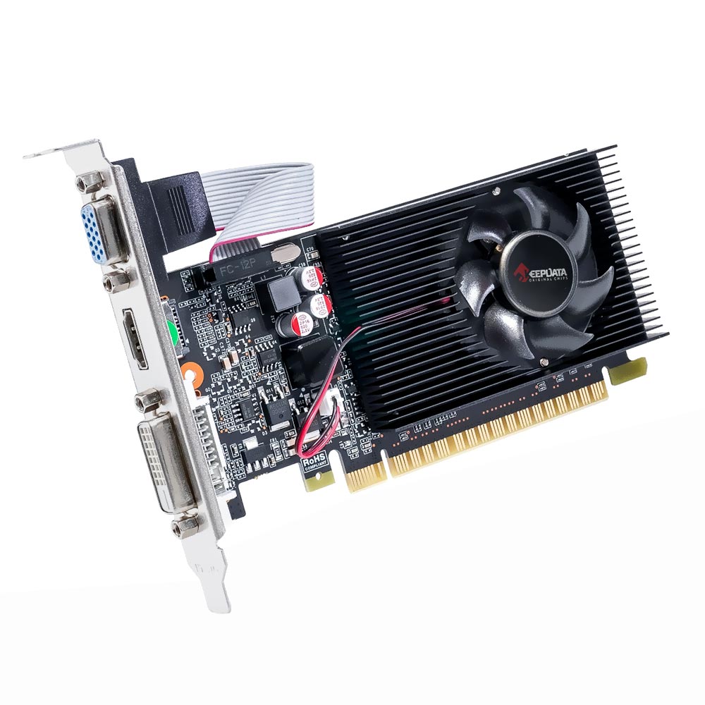 Placa de Vídeo Keepdata 4GB GeForce GT730 DDR3 - LOW PROFILE KDGT730-4GD3/128B