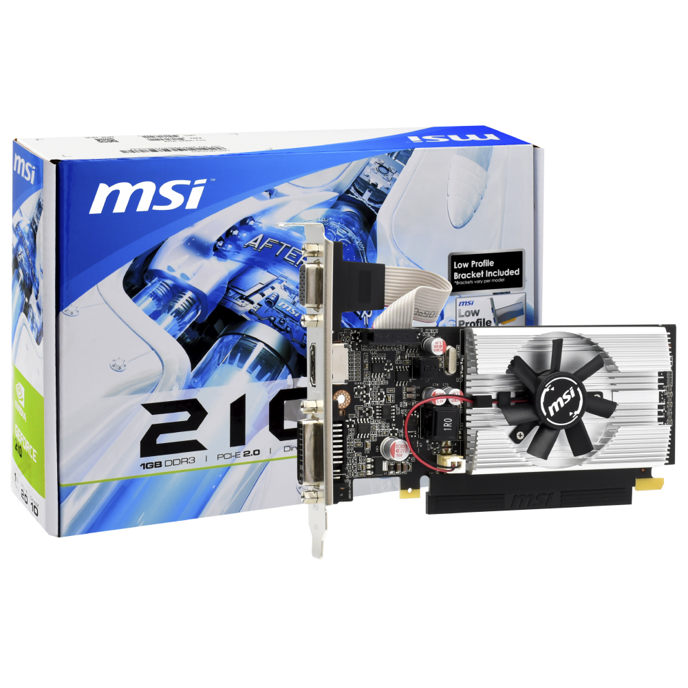 Placa de Vídeo MSI N210-MD 1GB GeForce G210 DDR3 - N210-MD1G/D3 