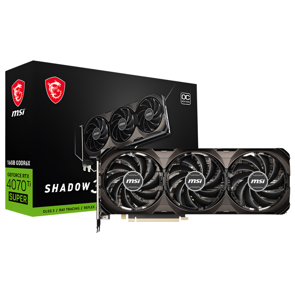 Placa de Vídeo MSI Shadow 3X OC 16GB GeForce RTX4070TI SUPER GDDR6X - 912-V513-887