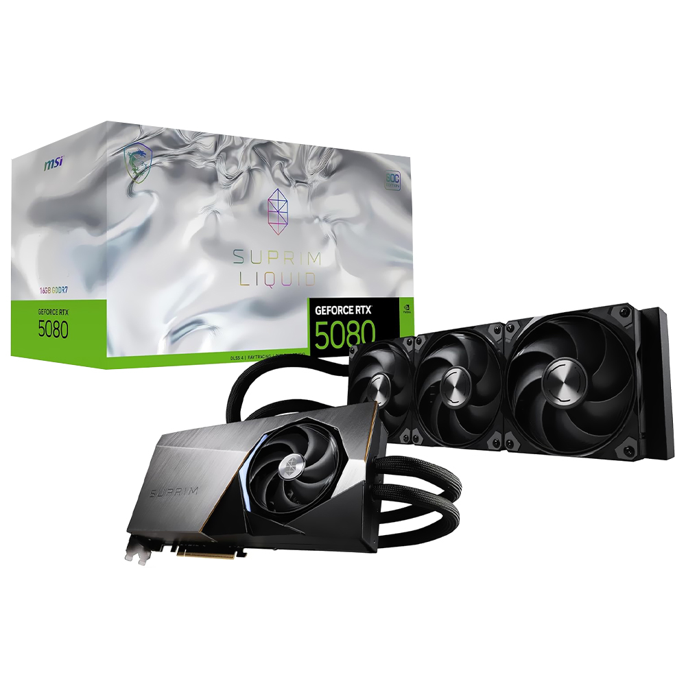 Placa de Vídeo MSI Suprim Liquid Soc 16GB GeForce RTX5080 GDDR7 - 912-V531-027