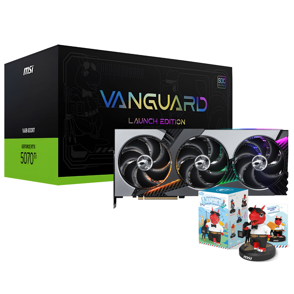 Placa de Vídeo MSI Vanguard Soc Launch Edition 16GB GeForce RTX5070TI GDDR7 - 912-V531-068