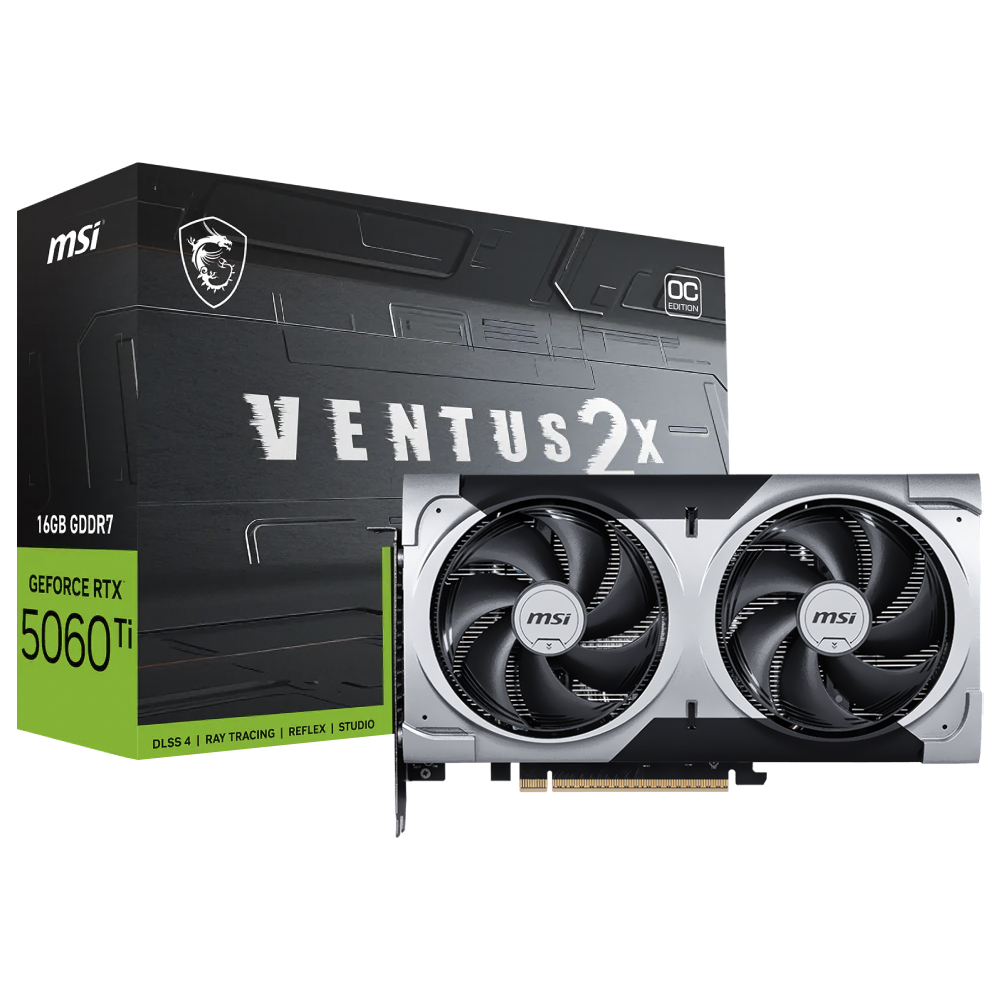 Placa de Vídeo MSI Ventus 2X OC Plus 16GB GeForce RTX5060TI GDDR7 - 912-V535-027