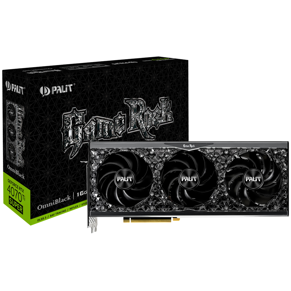 Placa de Vídeo Palit Gamerock Omniblack 16GB GeForce RTX4070TI GDDR6X - NED47TS019T2-1020Q