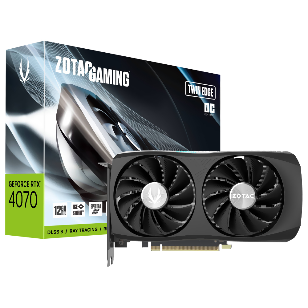 Placa de Vídeo Zotac Gaming Twin Edge OC 12GB GeForce RTX4070 GDDR6 - ZT-D40740H-10M