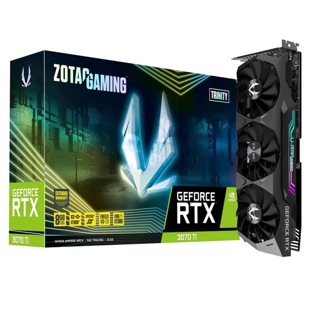 Placa de Vídeo Zotac Trinity Gaming 8GB GeForce RTX3070Ti GDDR6X / RGB - ZT-A30710D-10P