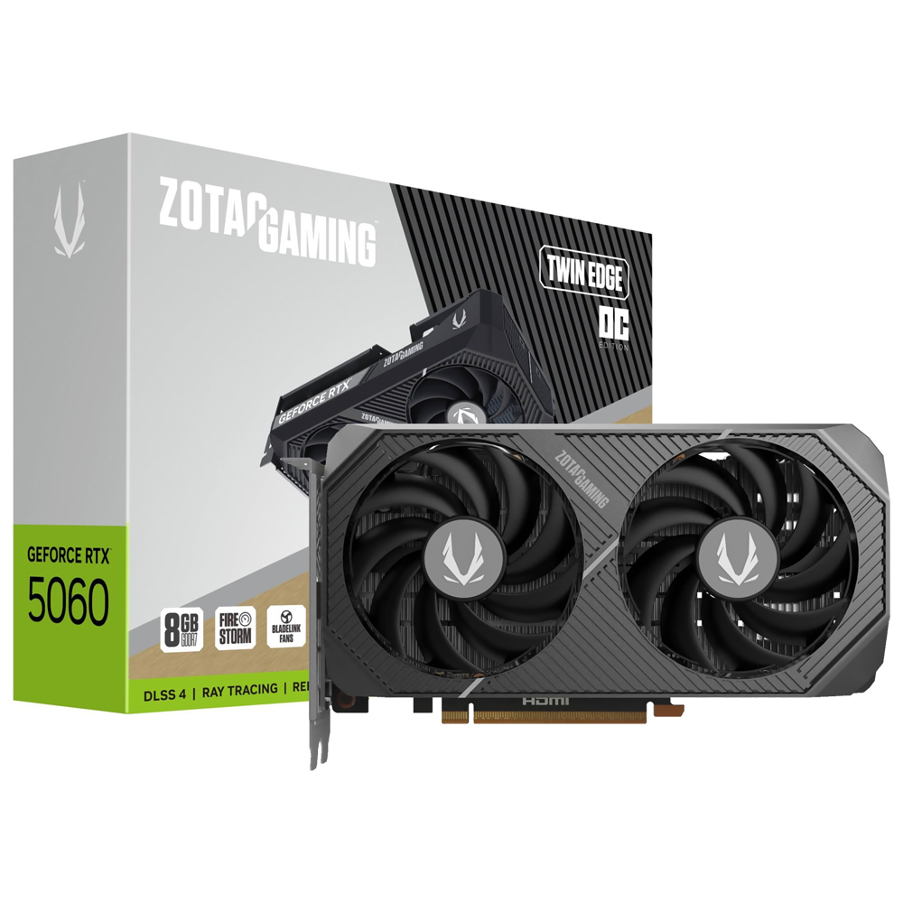 Placa de Vídeo Zotac Twin Edge OC 8GB GeForce RTX5060 GDDR7 - ZT-B50600H-10M