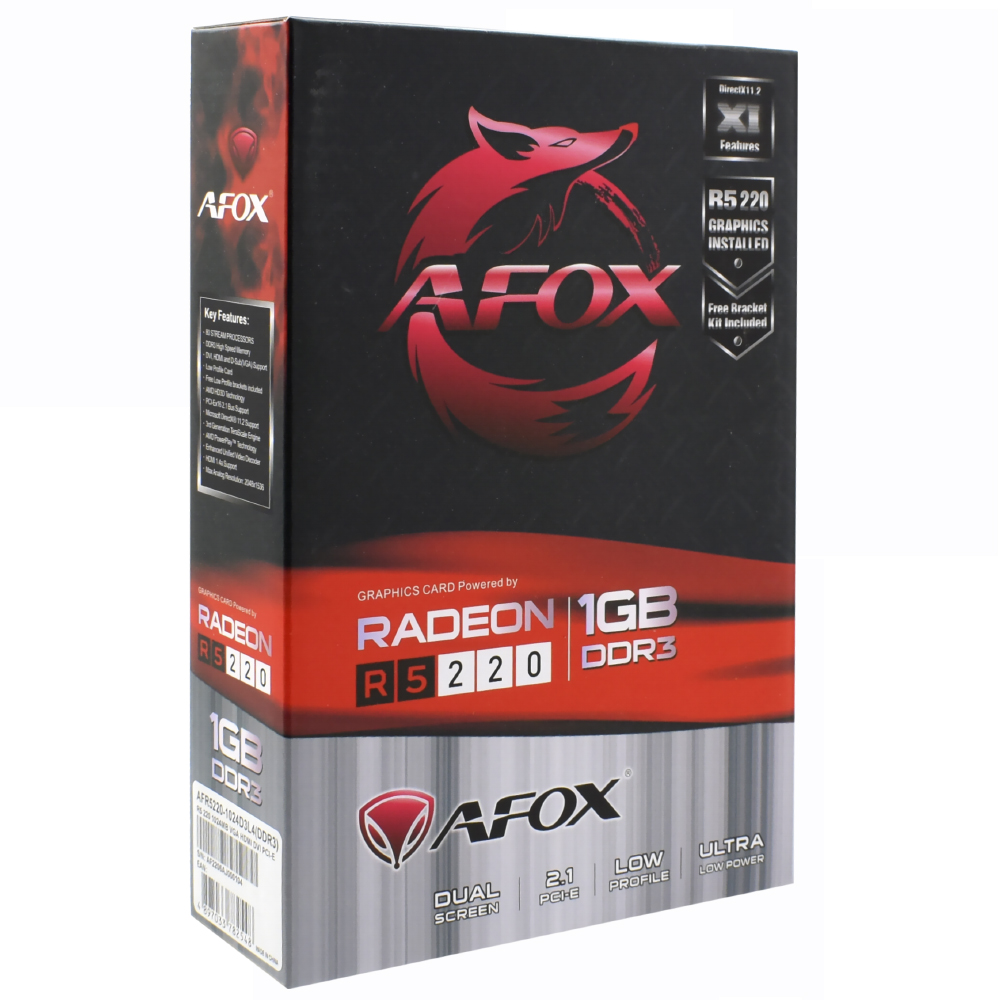 Placa de Vídeo AFOX 1GB Radeon R5-220 DDR3 - AFR5220-1024D3L4