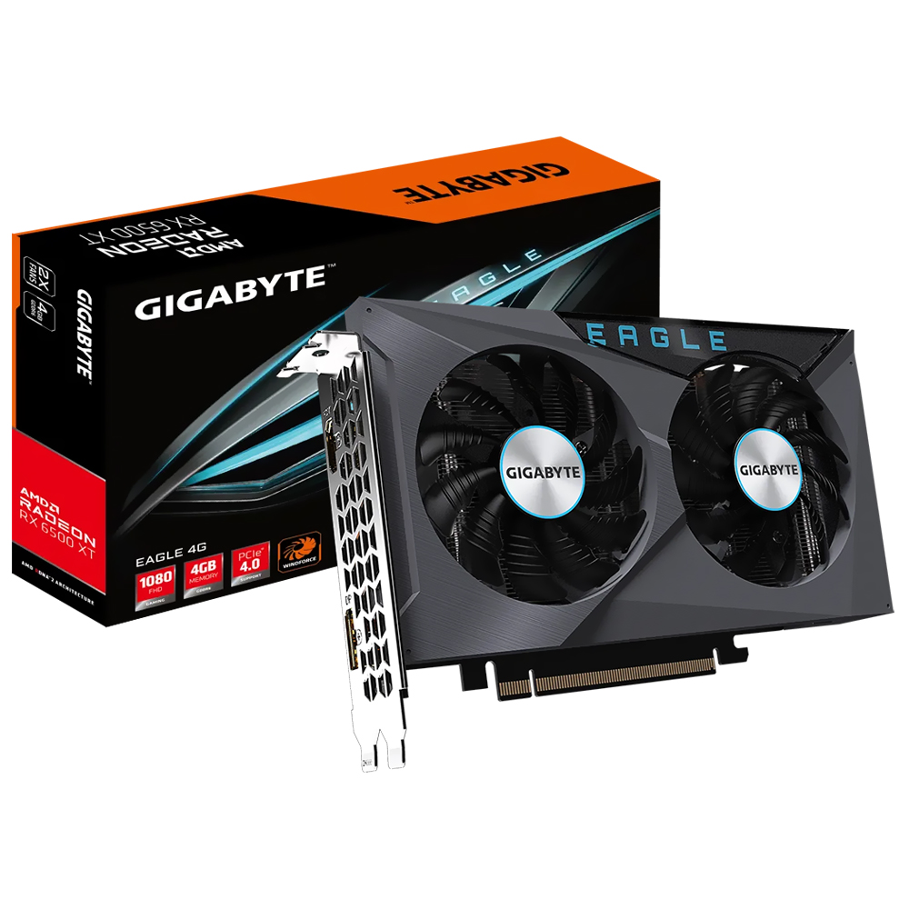 Placa de Vídeo Gigabyte Eagle 4GB Radeon RX6500 XT GDDR6 - GV-R65XTEAGLE-4GD