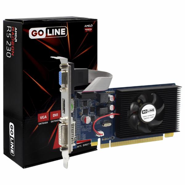 Placa de Vídeo Goline 1GB Radeon R5 230 DDR3 - GL-R5 230