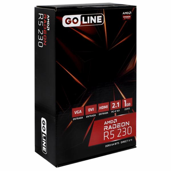 Placa de Vídeo Goline 1GB Radeon R5 230 DDR3 - GL-R5 230