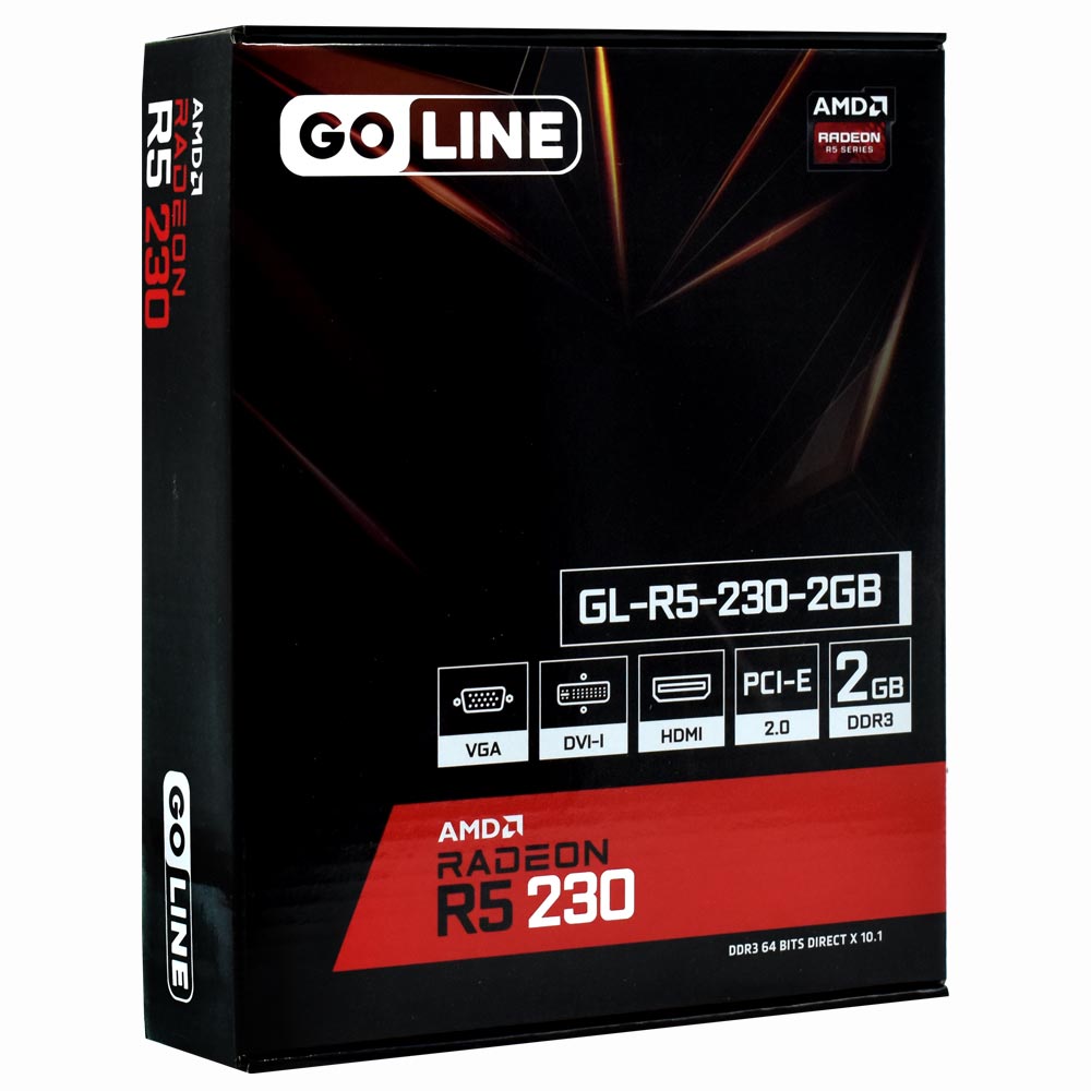 Placa de Vídeo Goline 2GB Radeon R5-230 DDR3 - GL-R5-230-2GB