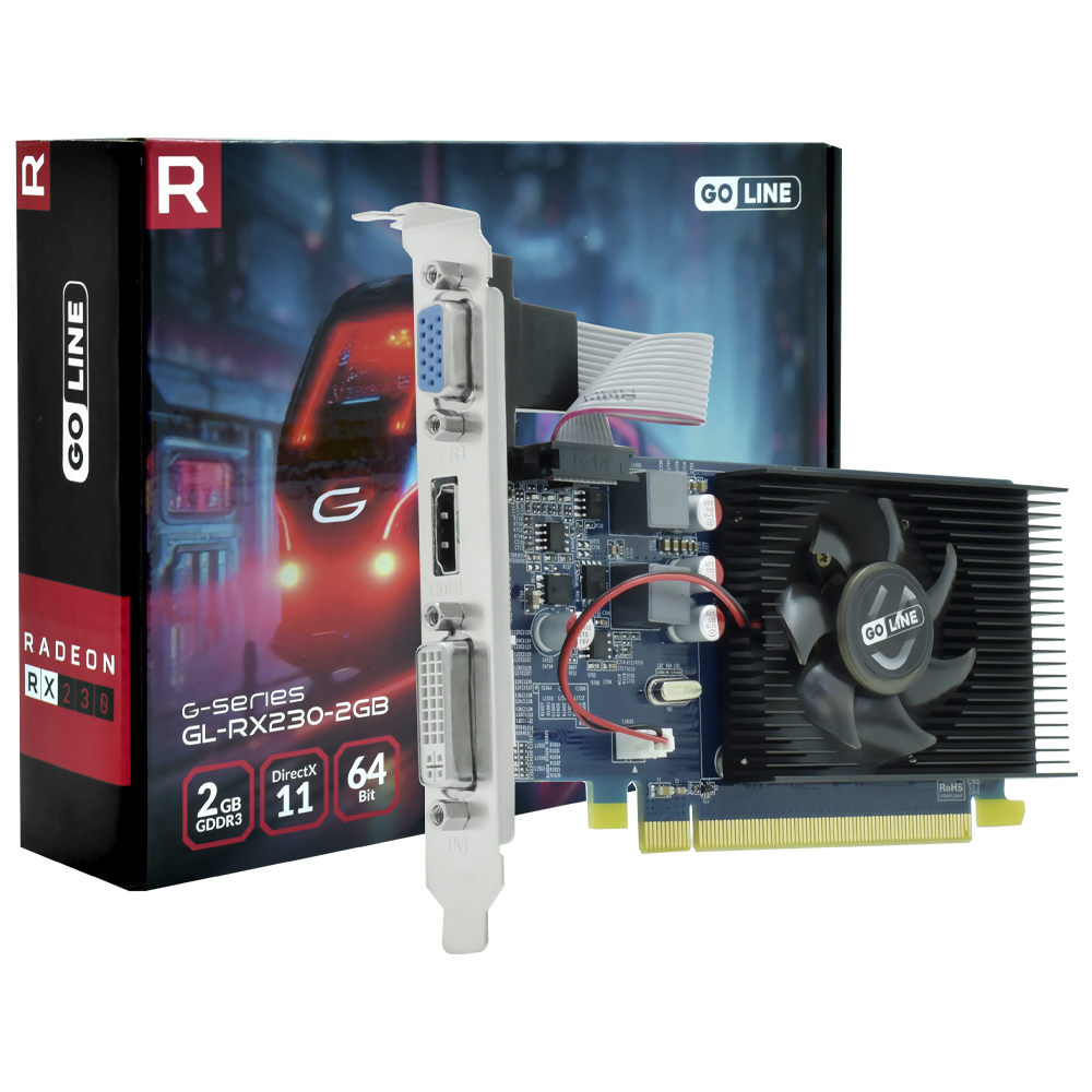 Placa de Vídeo Goline 2GB Radeon RX230 GDDR3 - GL-RX230-2GB