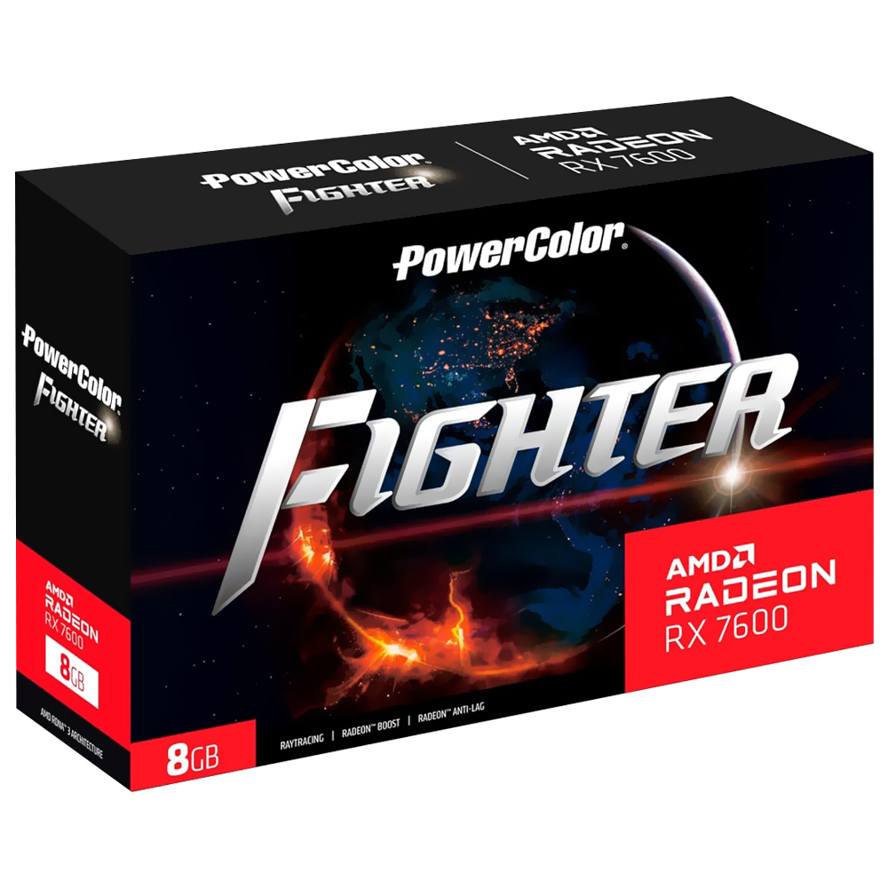 Placa de Vídeo PowerColor Fighter 8GB Radeon RX7600 GDDR6 - 8G-F/V2