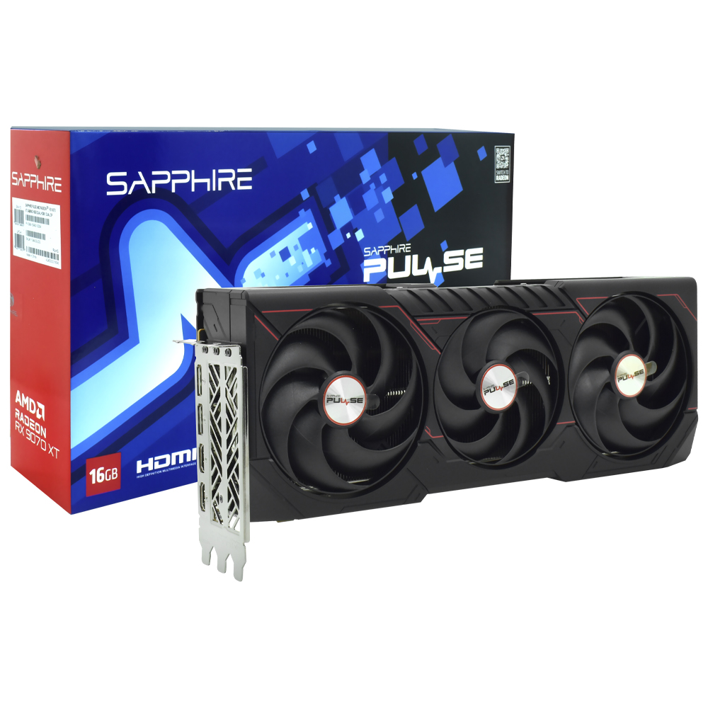 Placa de Vídeo Sapphire Gaming Pulse OC 16GB Radeon RX9070 XT GDDR6 - 11348-03-20G