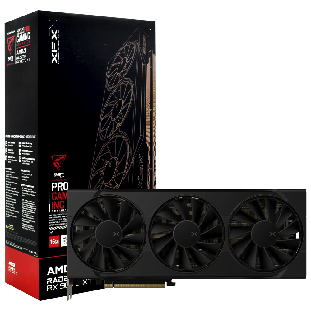Placa de Vídeo XFX SWIFT Gaming White Edition 16GB Radeon RX9070 XT GDDR6 - RX-97TSWF3W9