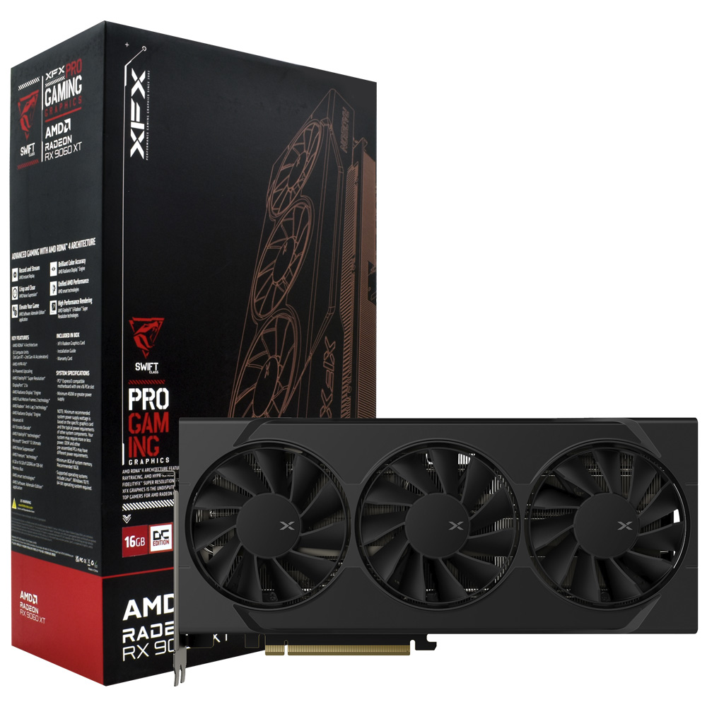 Placa de Vídeo XFX Swift OC Gaming 16GB Radeon RX9060 XT GDDR6 - RX-96TS316B7