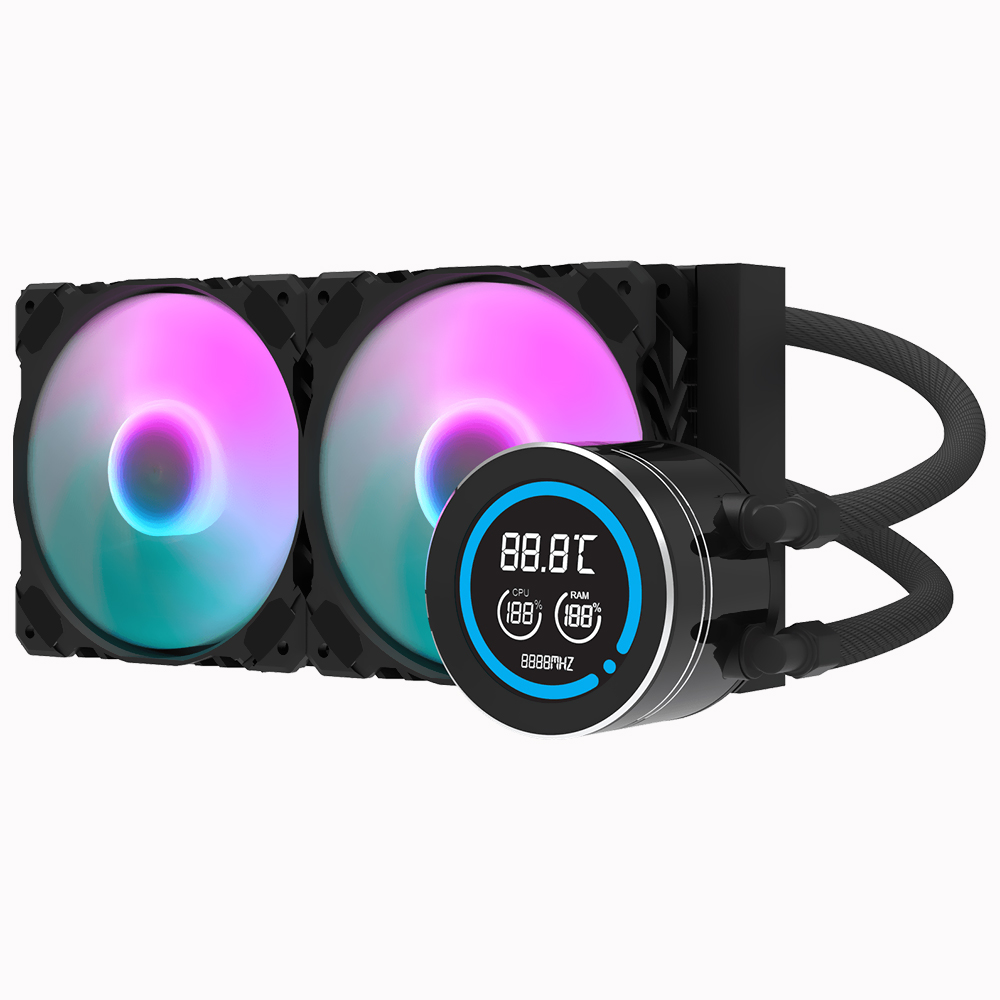 COOLER P/ PROC. DARKFLASH HYDRO DN240D NEBULA ARGB 240MM PRETO 