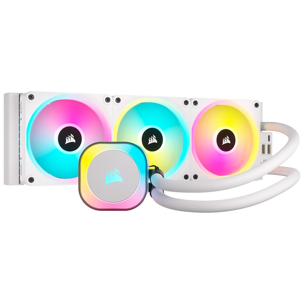 Water Cooler para Processador Corsair ICUE Link H150I 360MM RGB Branco - CW-9061006-WW