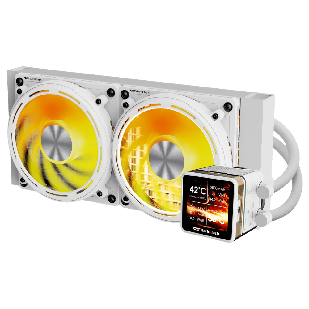 Water Cooler Para Processador darkFlash Explore Series DE240 240MM ARGB - Branco