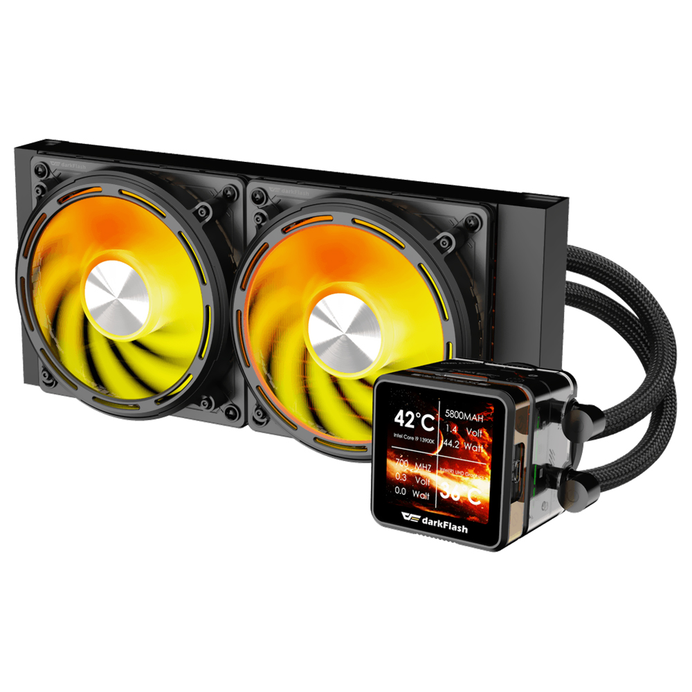 Water Cooler Para Processador darkFlash Explore Series DE240 240MM ARGB - Preto