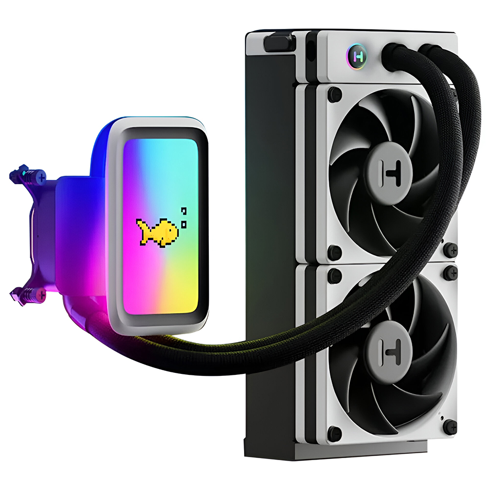 Water Cooler para Processador Hyte Thicc Q60 Digital 240MM RGB - Preto / Branco