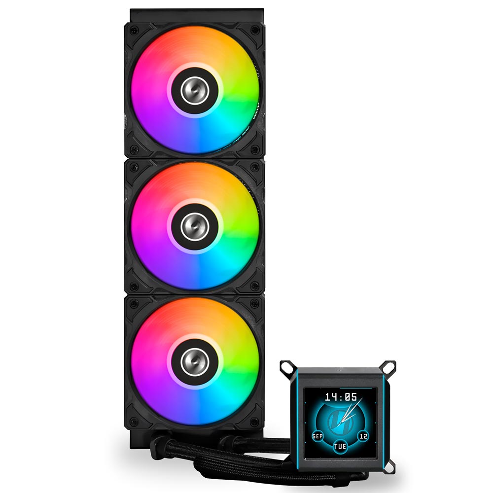 Water Cooler Para Processador Lian Li GA2ALCD36B GA II LCD 360 RGB 360MM - Preto